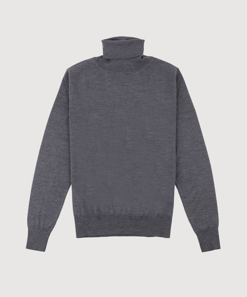 Rollkragenpullover aus Wolle und Seide