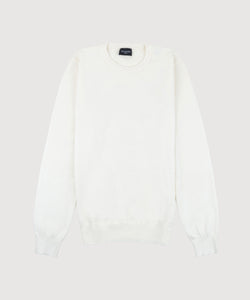Cotton Pique Crewneck Sweater