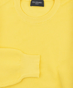 Cotton Pique Crewneck Sweater