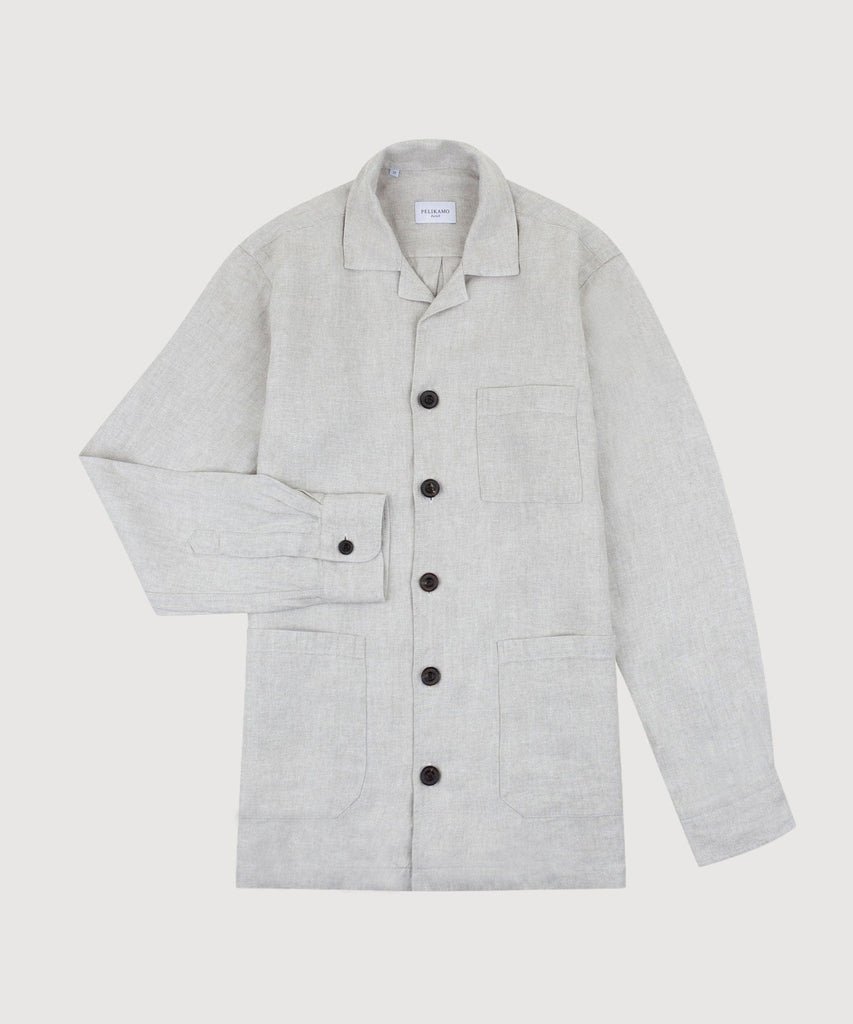 Twill Linen Shirt Jacket