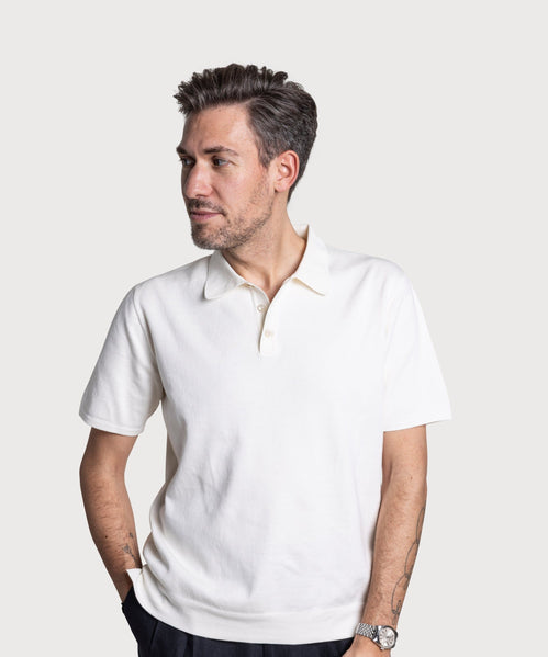 Straight Short Sleeve Polo Sweater