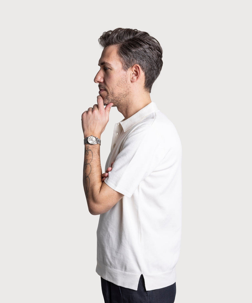 Straight Short Sleeve Polo Sweater