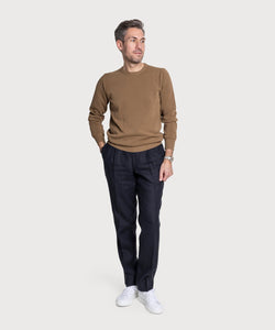 Cotton Pique Crewneck Sweater