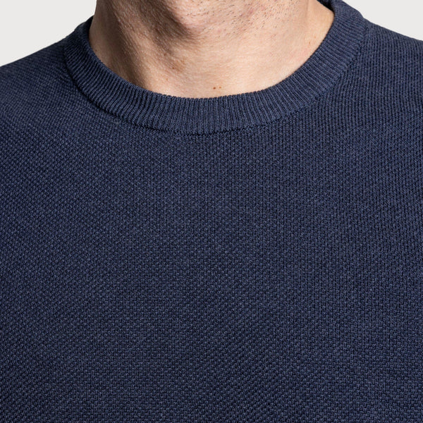 Cotton Pique Crewneck Sweater