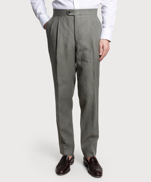 Pleated Linen Dinner Trousers