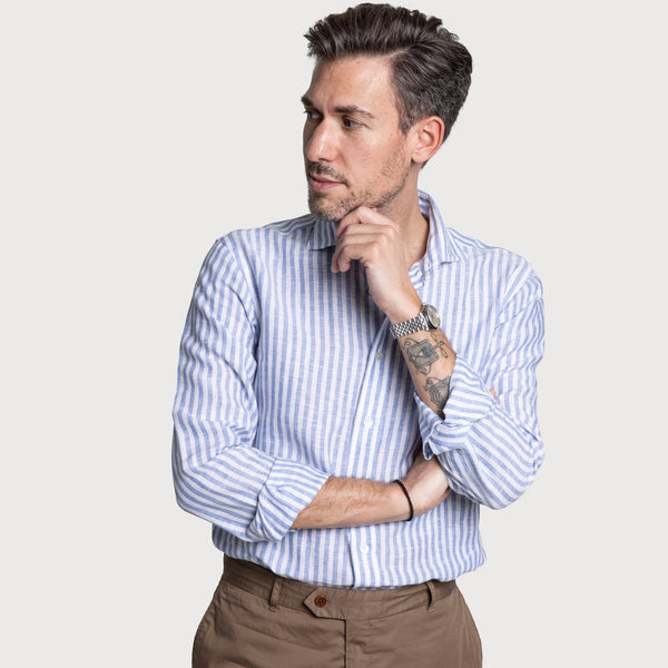Bold Striped Linen Shirt