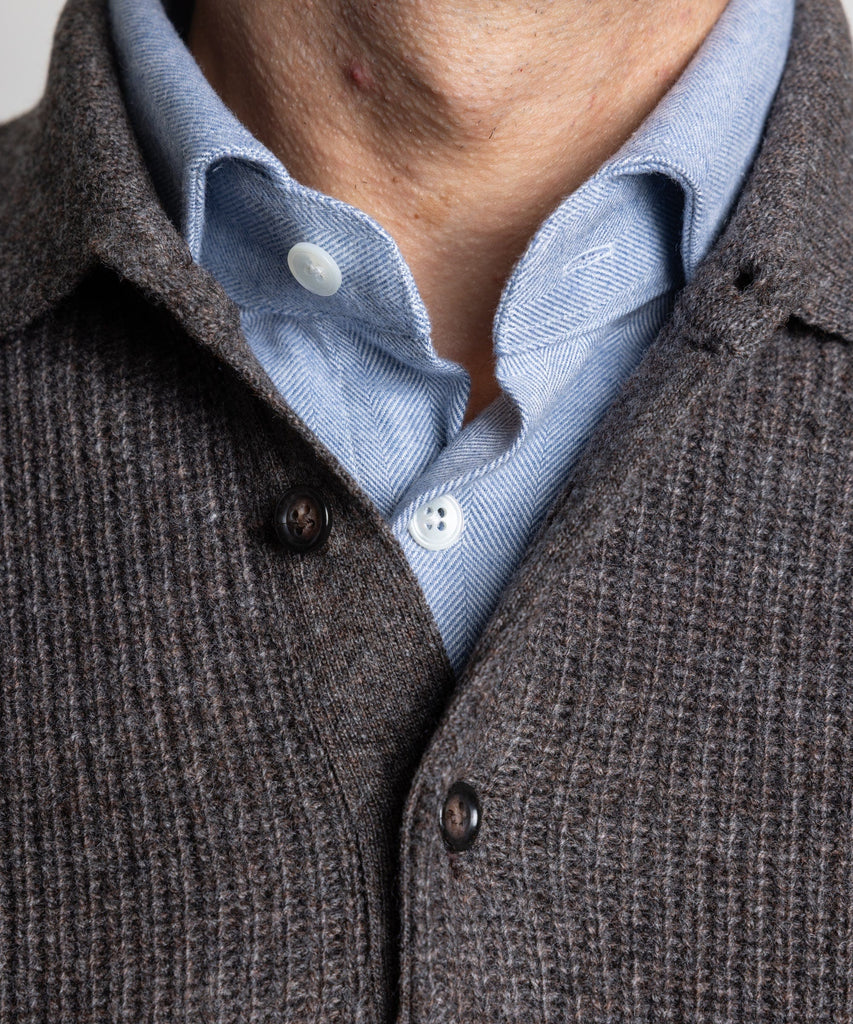 Heavy Rib Polo Wool Sweater