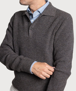 Heavy Rib Polo Wool Sweater
