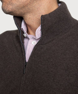 Wollpullover mit halbem Reißverschluss