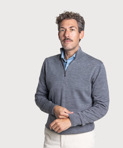Wollpullover mit halbem Reißverschluss