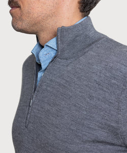 Wollpullover mit halbem Reißverschluss