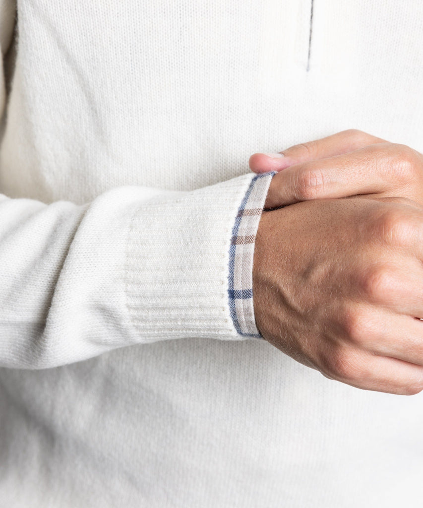 Double Ply Wool Half Zip Sweater