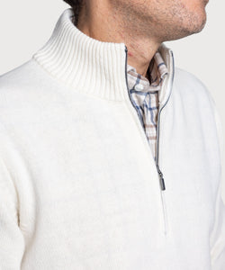 Double Ply Wool Half Zip Sweater