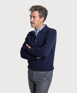 Heavy Rib Polo Wool Sweater