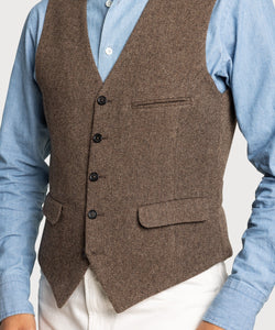 Wool Cashmere Herringbone Vest