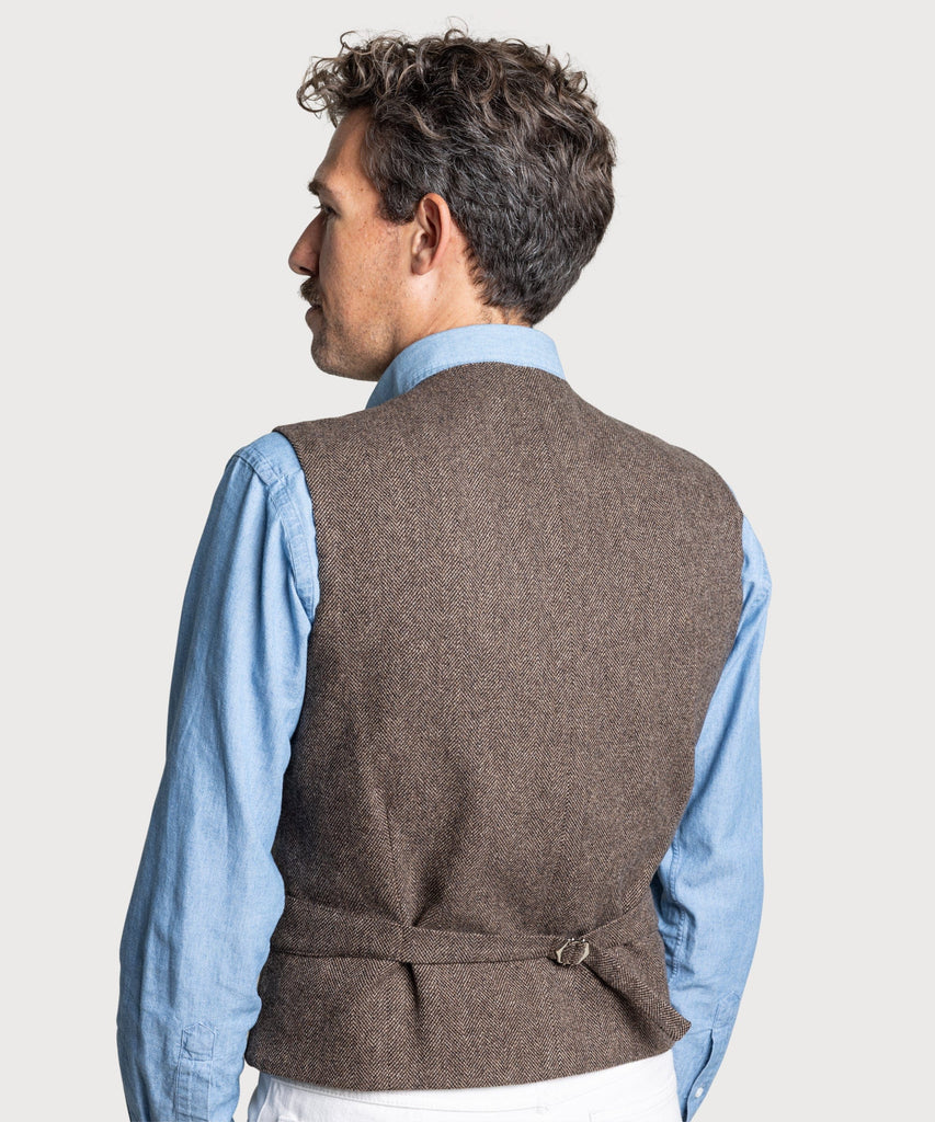 Wool Cashmere Herringbone Vest