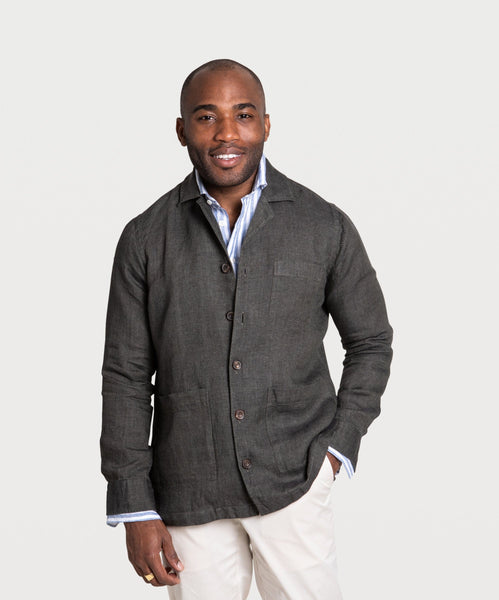 Twill Linen Shirt Jacket