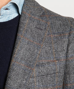 Checked Herringbone Tweed Jacket