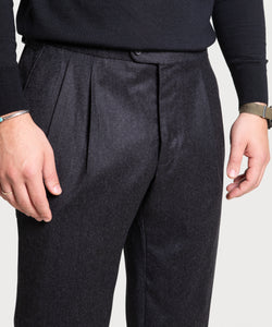 Pleated Flannel Trousers