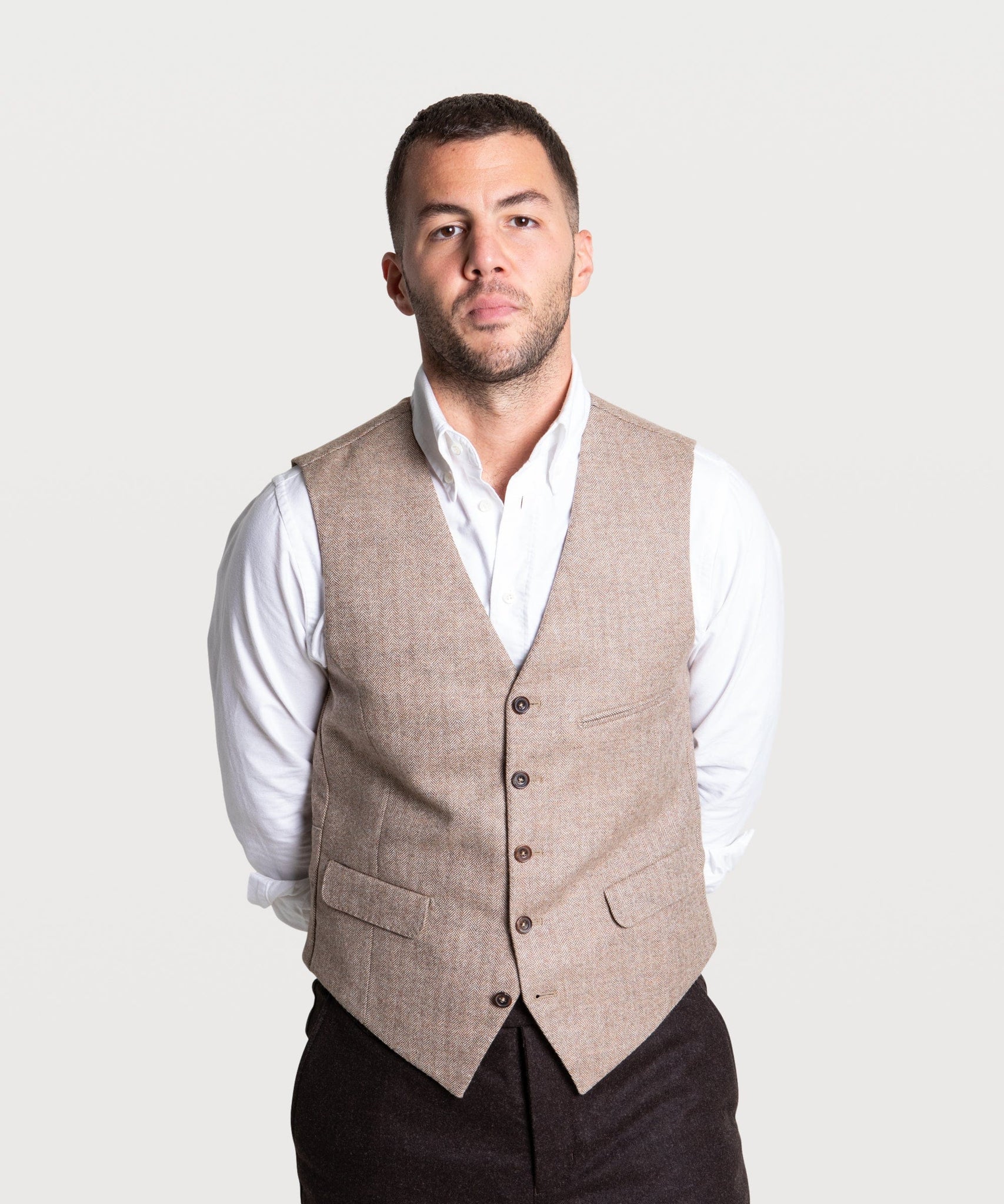 Herringbone Wool Vest Pelikamo