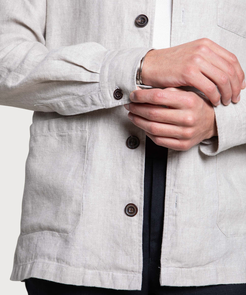 Twill Linen Shirt Jacket