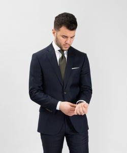Suit Super 130s Pinstripe Blue
