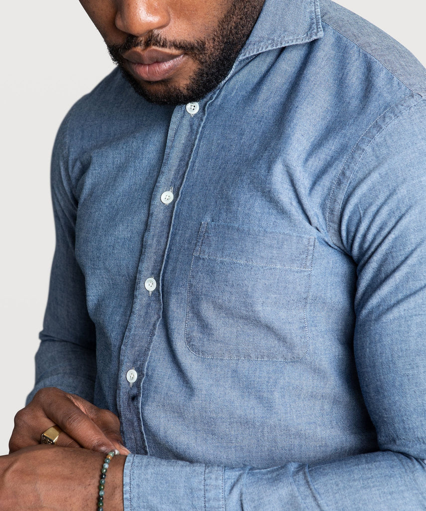 Casual Chambray Pocket Shirt