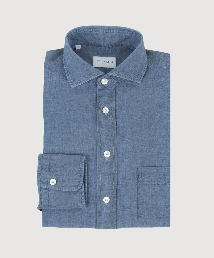 Casual Chambray Pocket Shirt