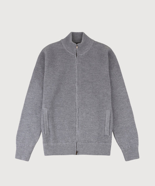 Heavy Ribbed Zip Cardigan