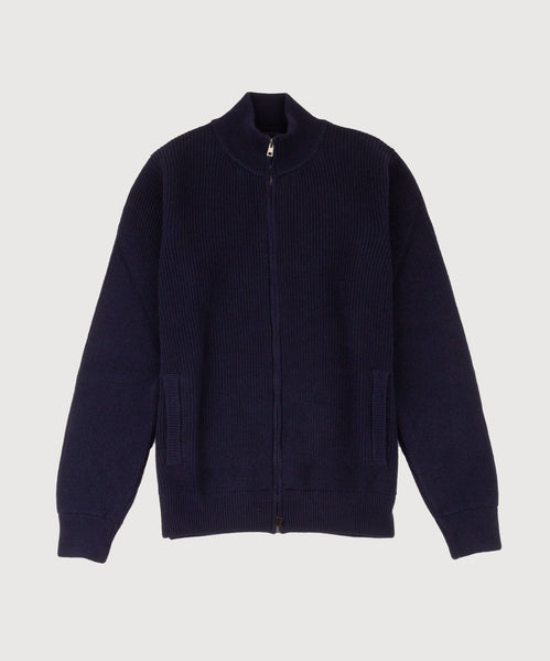 Heavy Ribbed Zip Cardigan