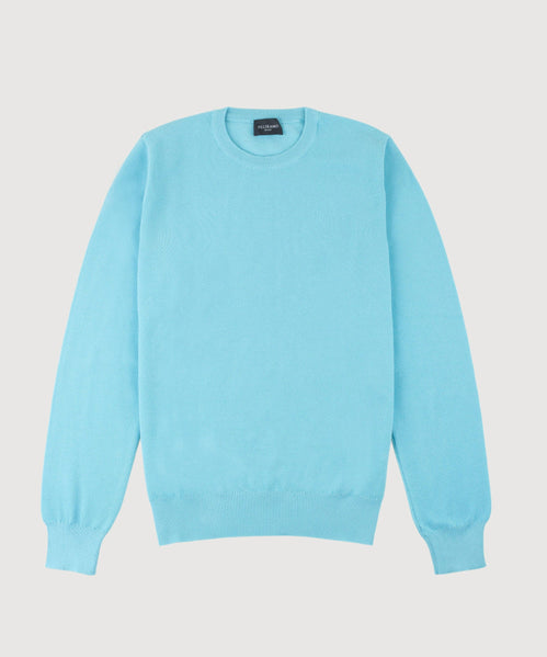 Cotton Pique Crewneck Sweater