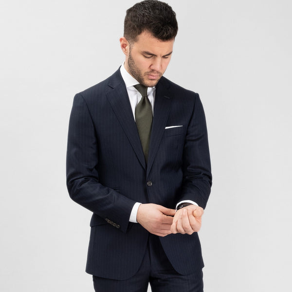 Suit Super 130s Pinstripe - Blue