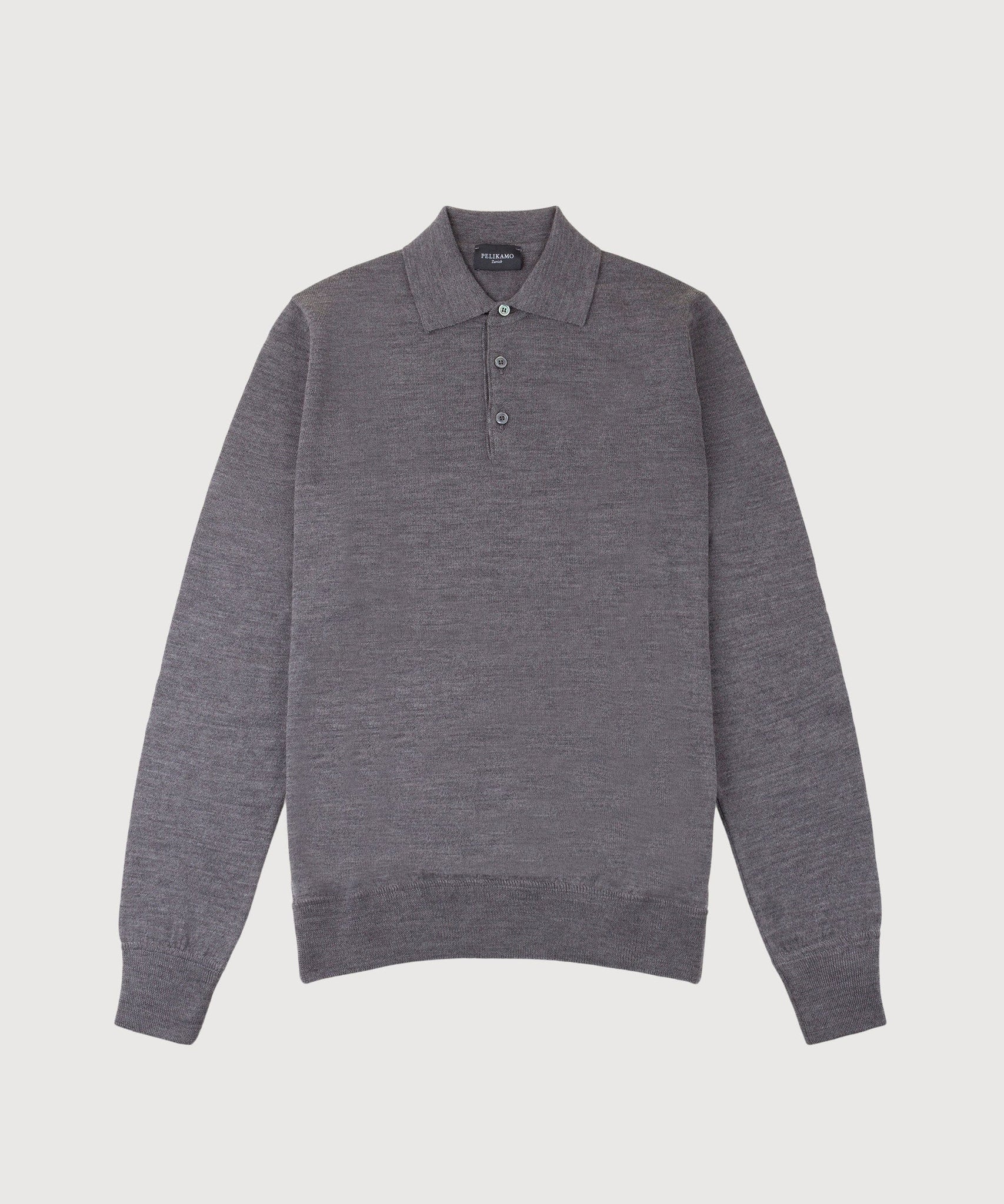 Polo collar merino wool sweater top
